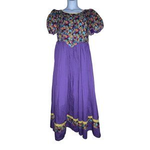 Vintage Handmade Ladybug Dress Womens XXL Patchwork Retro Costume Colorful